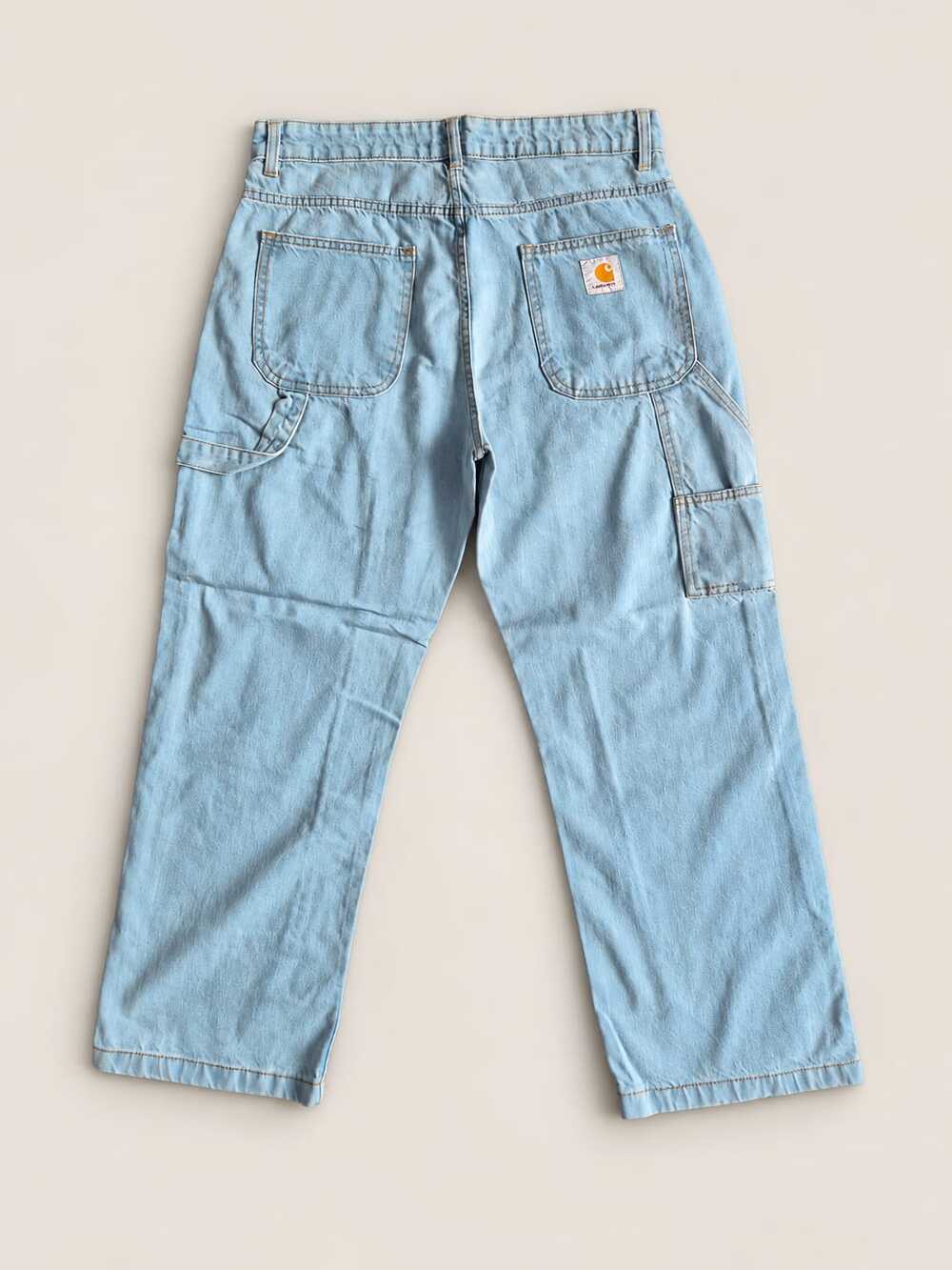 Vintage Reworked Carhartt Carpenter Jeans Double Knee Denim Light blue W30